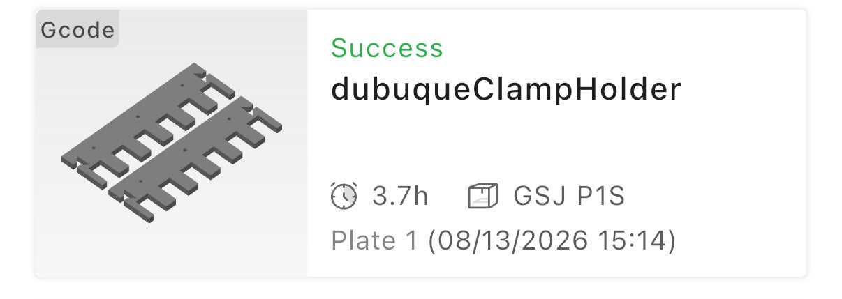 Dubuque Clamp Holder