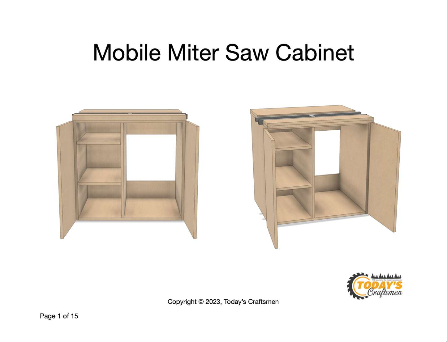 Mobile Miter Saw Cabinet Plans